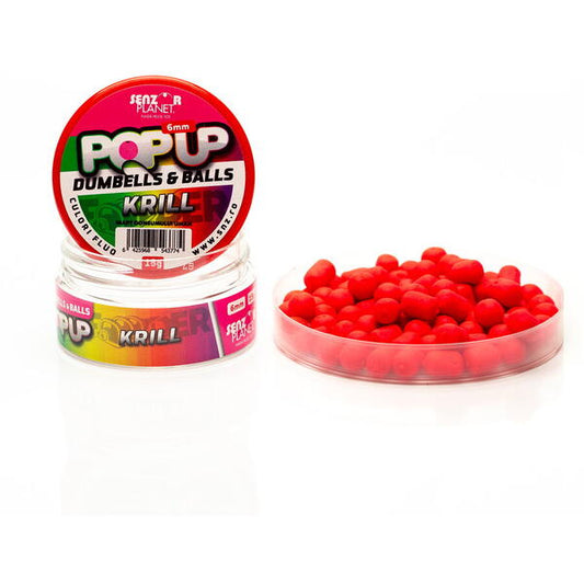 Pop-Up Dumbells&Balls Krill Roz 6mm Senzor - Atrație Crap, Vizibilitate Maximă