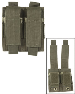 Port Încărcător Dublu Mil-Tec pentru Curea – 11 x 2 x 12 cm, Velcro, Oliv
