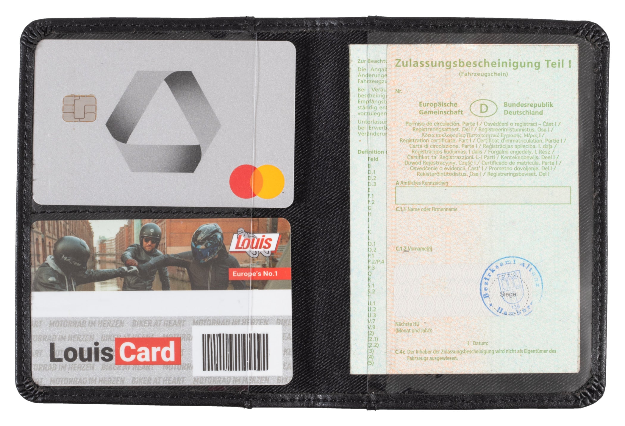 Portcard/Portact permis Louis - Piele ecologică, Negru