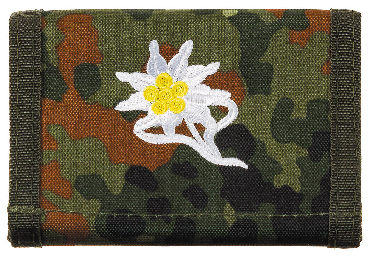 Portofel BW Edelweiss Flecktarn MFH - Închidere Velcro, Compartimente Multiple