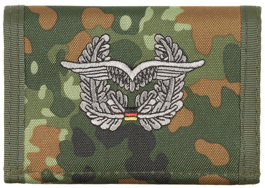 Portofel BW "Luftwaffe" Flecktarn MFH - Închidere Velcro, Compartimente Multiple