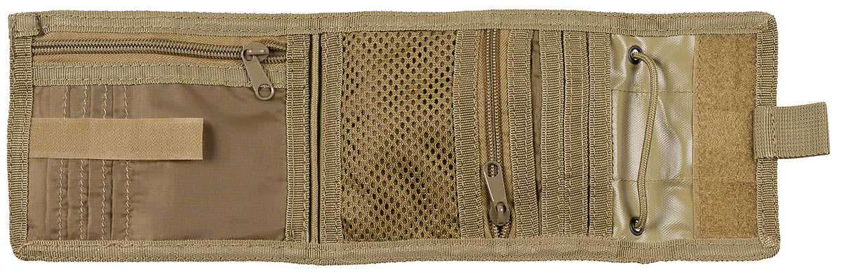 Portofel de Gât Brustbeutel Coyote MFH - Sistem Velcro, Fereastră ID