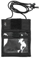 Portofel de Gât Brustbeutel Negru MFH - Sistem Velcro, Fereastră ID