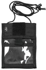 Portofel de Gât Brustbeutel Negru MFH - Sistem Velcro, Fereastră ID