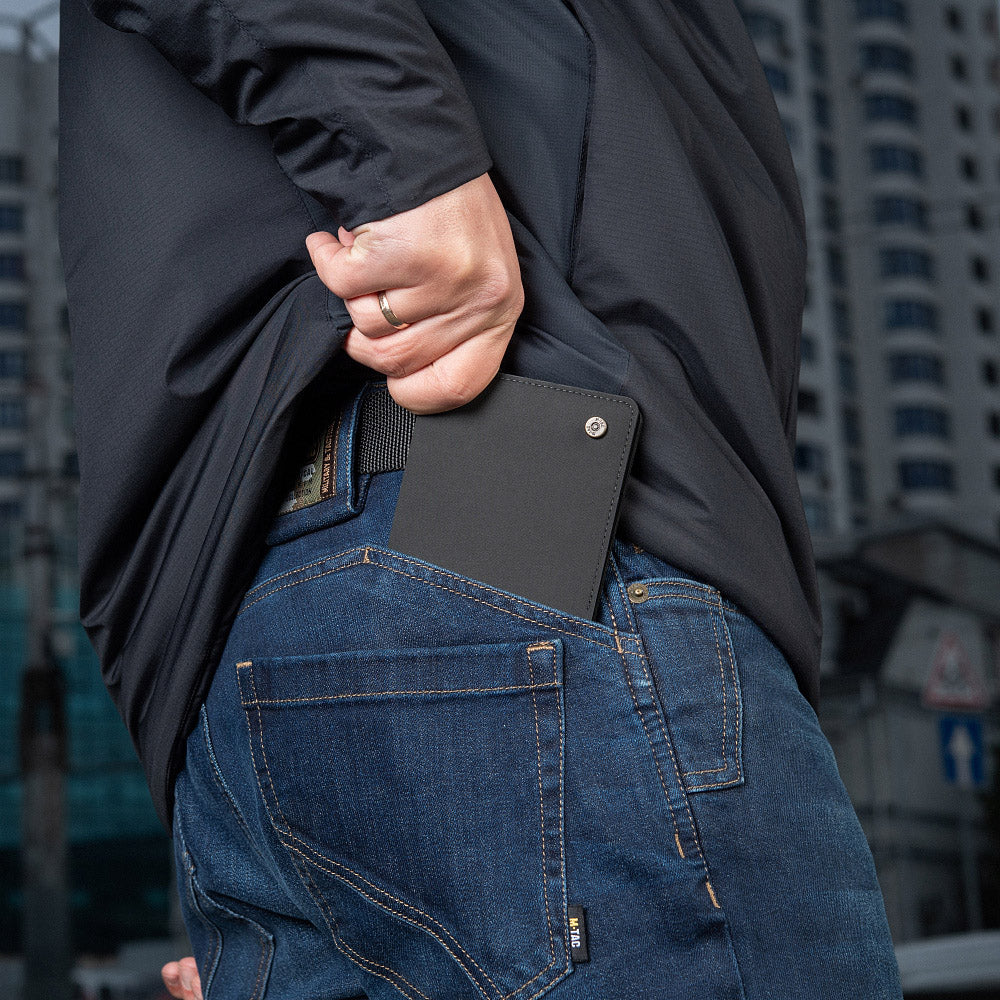 Portofel Slim Elite M-Tac - Negru, Compact și Rezistent