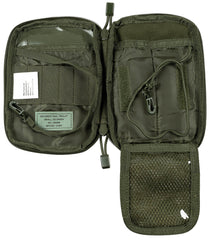 Pouch Documente/Telefon Oliv MFH - Buzunar Transparent, Sistem MOLLE