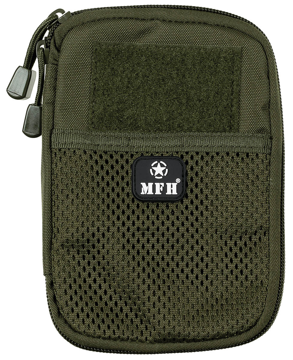 Pouch Documente/Telefon Oliv MFH - Buzunar Transparent, Sistem MOLLE