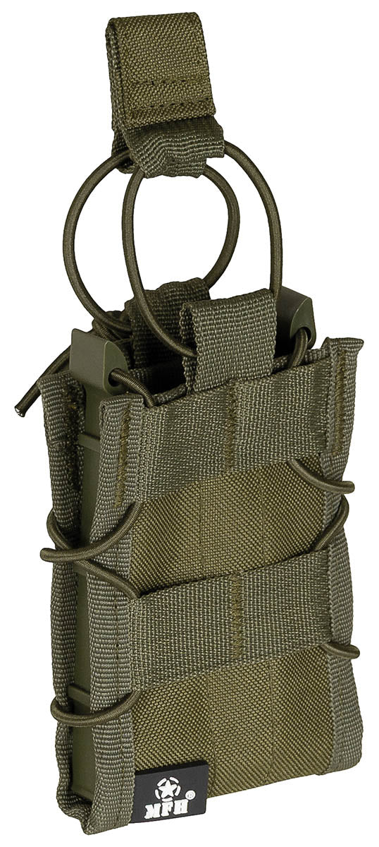 Pouch Magazie Bungee Lock Oliv MFH - Compatibil 5.56, Cadru Rigid