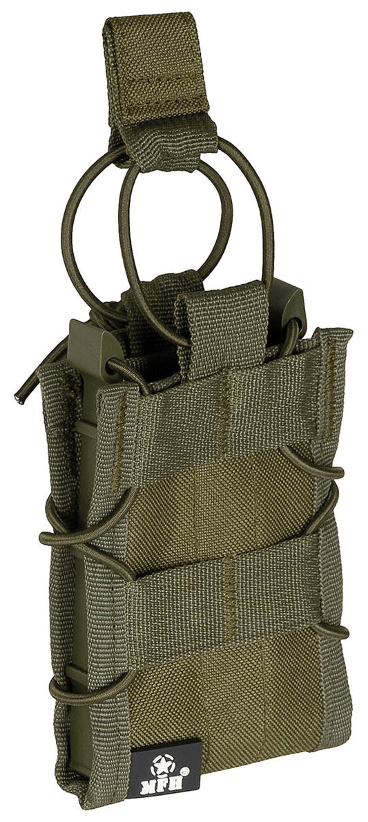 Pouch Magazie Bungee Lock Oliv MFH - Compatibil 5.56, Cadru Rigid