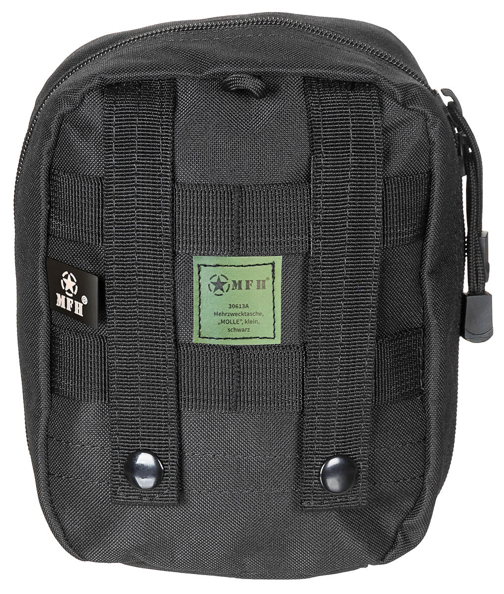 Pouch MOLLE Multifuncțional Mic Negru MFH - Sistem MOLLE, Bucle elastice