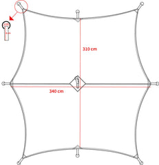 Prelată Hexagon-Tarp Flecktarn MFH - Impermeabilă, pentru hamac