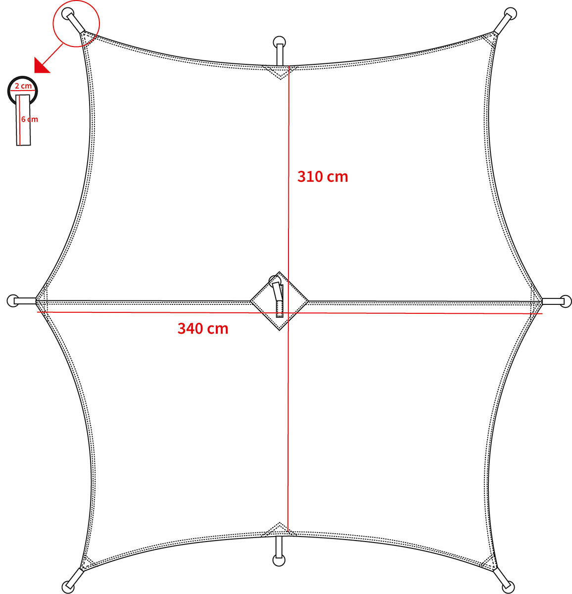 Prelată Hexagon-Tarp Oliv MFH - Impermeabilă, 340x310 cm