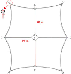 Prelată Hexagon-Tarp Oliv MFH - Impermeabilă, 340x310 cm