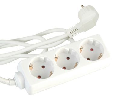 Prelungitor 1.5m 3 Schuko Arcas - Cablu 3x1.5mm, 3500W, Alb - 2