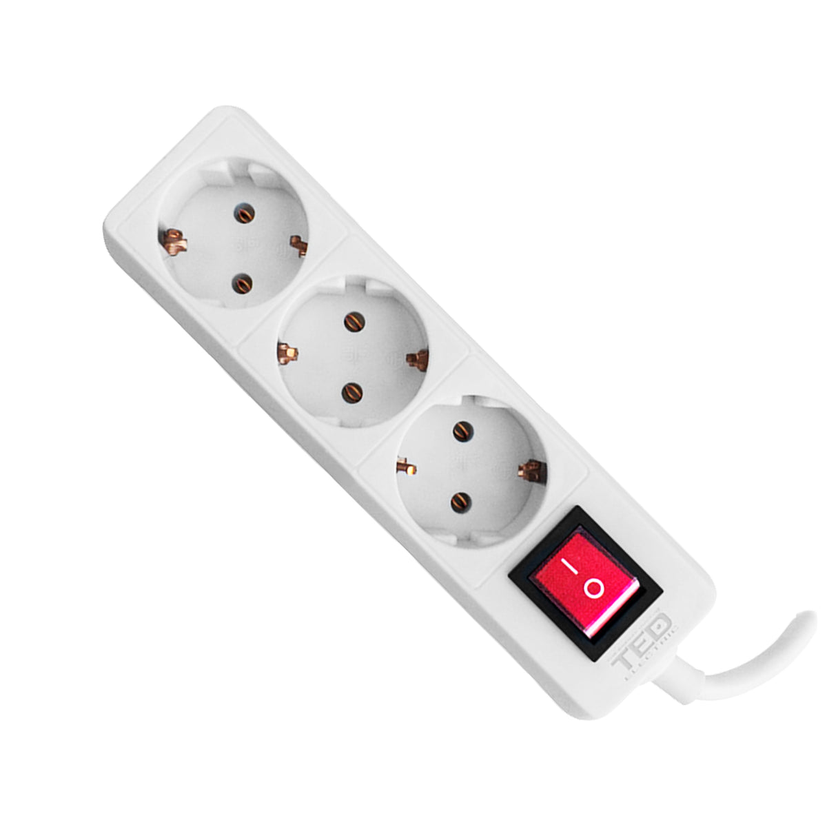 Prelungitor 3 Schuko 1.5m 3x1mm TED Electric - Alb, 3680W Putere - 2