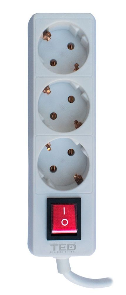 Prelungitor 3 Schuko 3m 3x1.5mm TED Electric - 3680W, Alb - 2