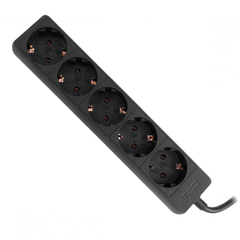 Prelungitor 5 Prize Schuko 1.5m TED Electric - 3680W, Sigur, Negru - 2