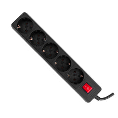 Prelungitor 5m cu 5 Schuko TED Electric - 3x1.5mm, 3680W, Negru - 2