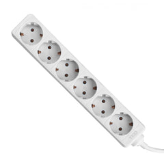 Prelungitor 6 Schuko, 5m, 3x1.5mm TED Electric - Putere 3680W, Alb - 2