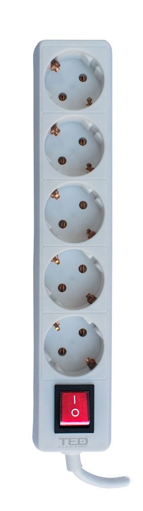 Prelungitor cu Protectie, 3m 6 Prize Schuko, TED Electric - Negru 3680W - 4