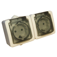 Priza Dubla Schuko Antigrond cu Capac SPN1502 OEM - Protectie si Durabilitate - 2