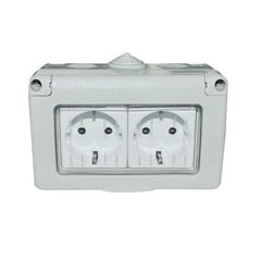 Priză Dublă Schuko IP55 OEM - Protecție Exterior, Cu Capac - 2