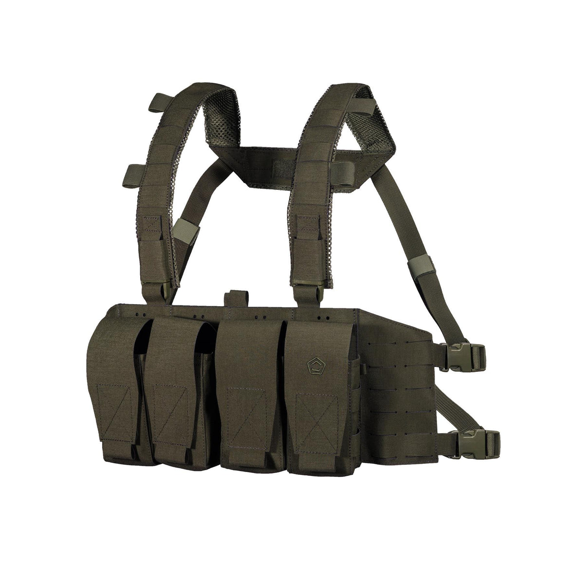 Produs Amina Hybrid Recon Chest Rig RAL7013 Pentagon Tactical - Control Compact și Pregătire Operațională Maximă
