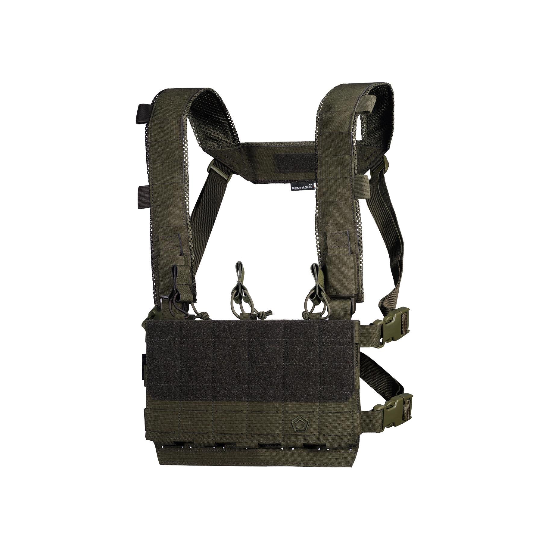 Produs Amina Micro Chest Rig RAL7013 Pentagon Tactical - Control Maxim și Versatilitate Tactică