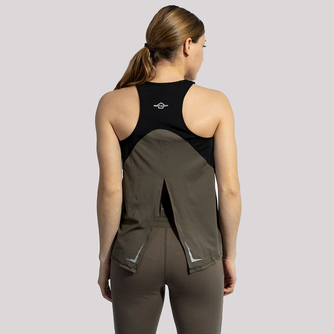 Produs Aria Womens Tank Top-Off RAL7013 Pentagon Tactical - Performanță și Ventilație Optimă în orice Mediu