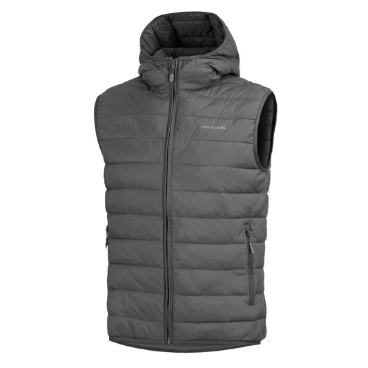 Produs Aurora 2.0 Puffer Hooded Vest Cinder Grey Pentagon Tactical - Căldură Esențială și Libertate de Mișcare