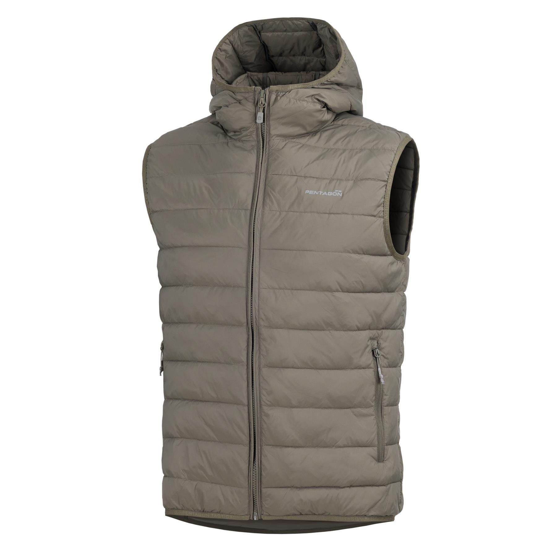 Produs Aurora 2.0 Puffer Hooded Vest RAL7013 Pentagon Tactical - Căldură Optimă și Libertate de Mișcare