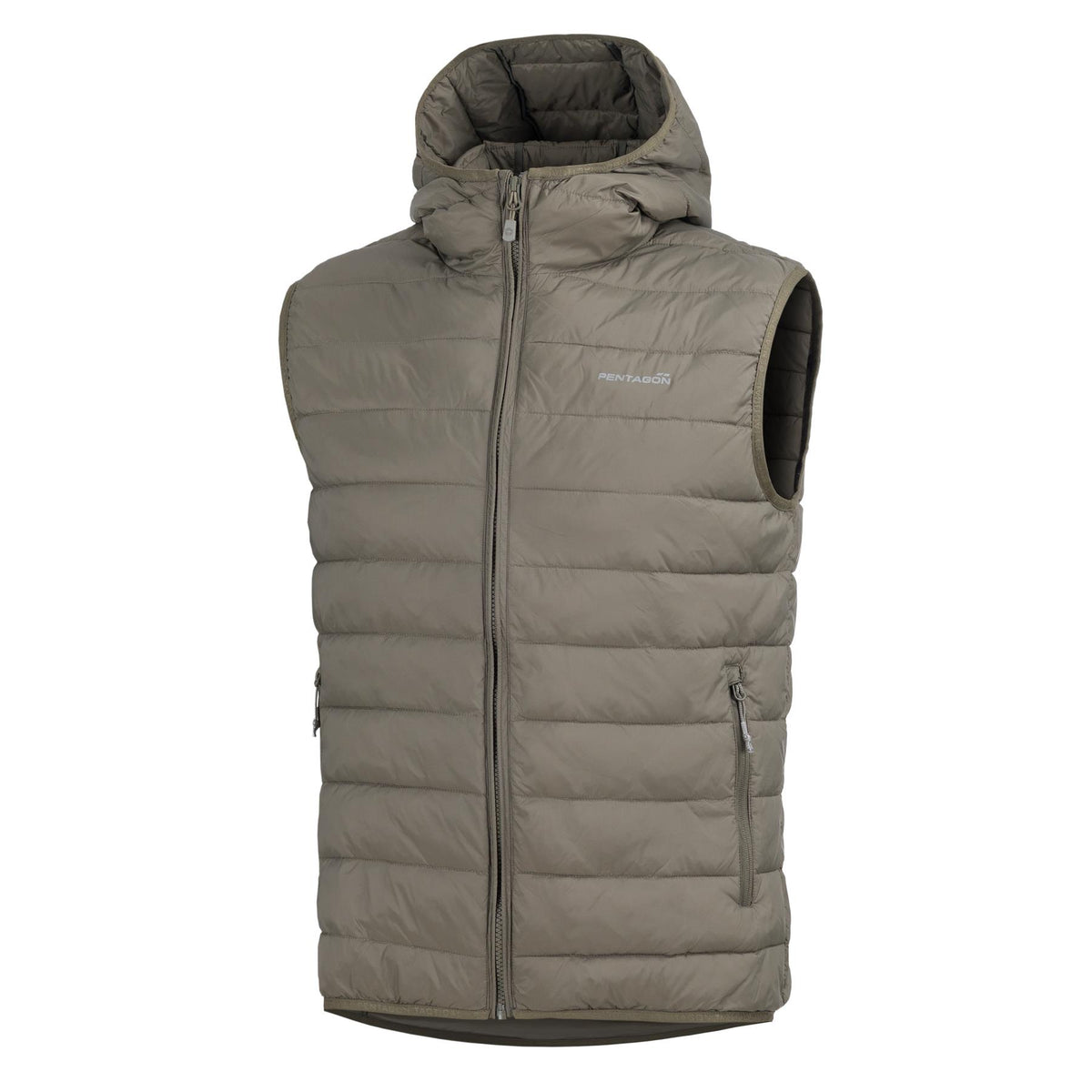 Produs Aurora 2.0 Puffer Hooded Vest RAL7013 Pentagon Tactical - Căldură Optimă și Libertate de Mișcare