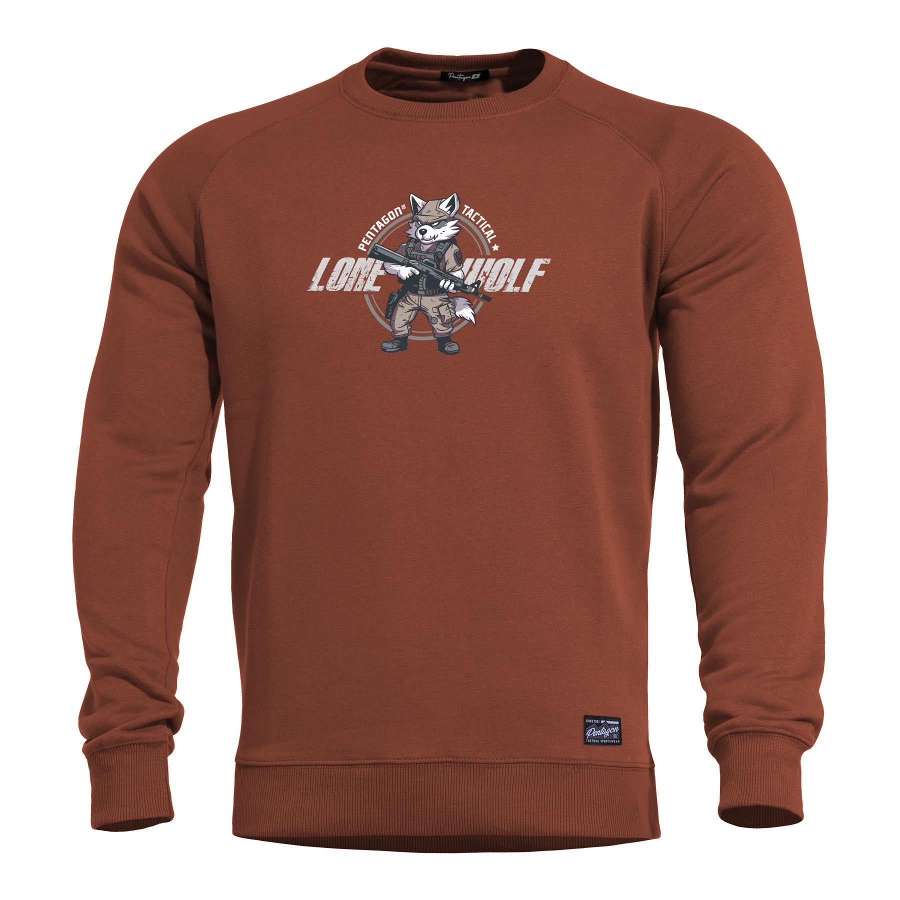 Produs Hawk Sweater "lone Wolf" | -Lo Maroon Red Pentagon Tactical - Caldură și Rezistență Fără Compromis