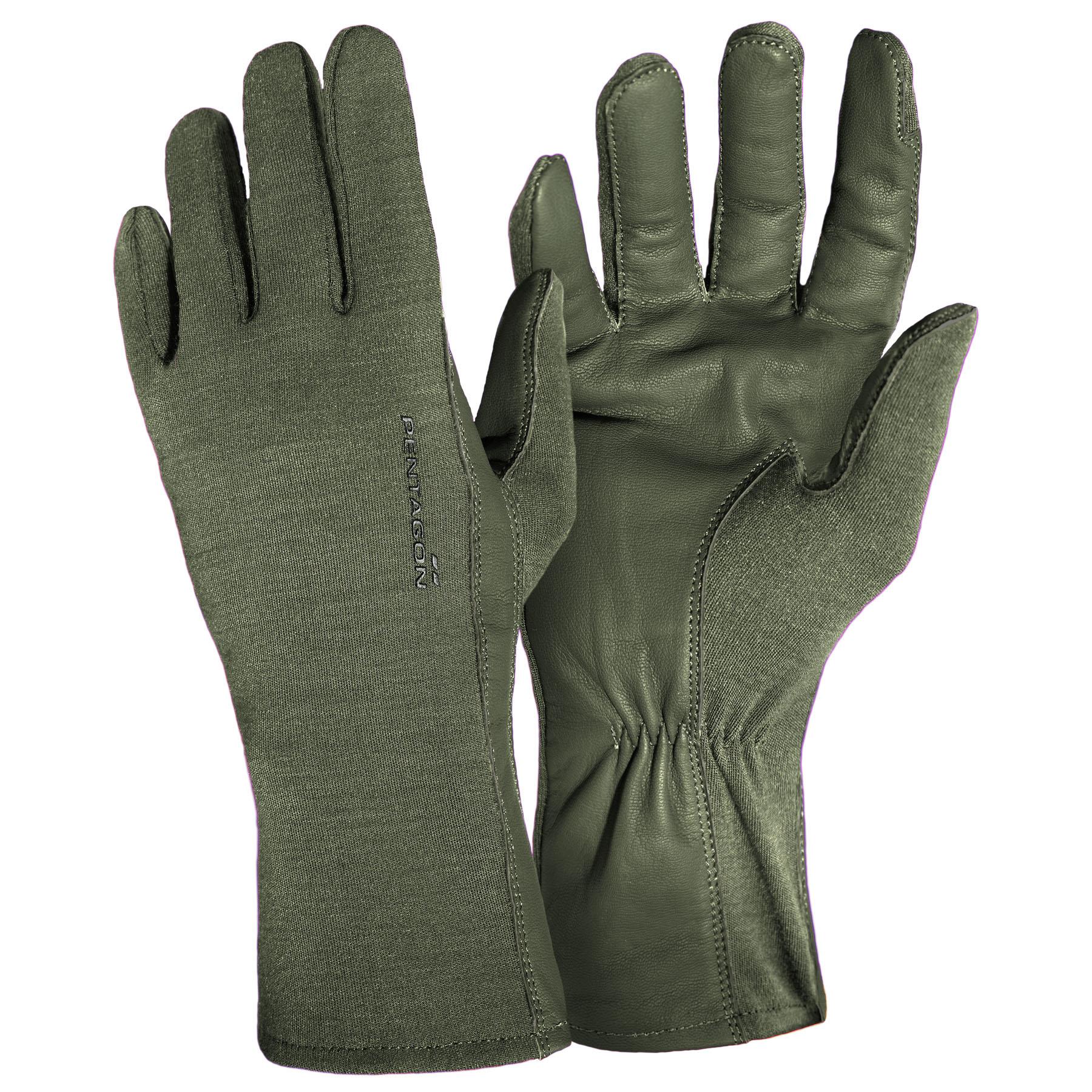 Produs Pilot Nomex® Gloves - Long P20011 Olive Green Pentagon Tactical - Protecție Inerentă și Aderență Superioară