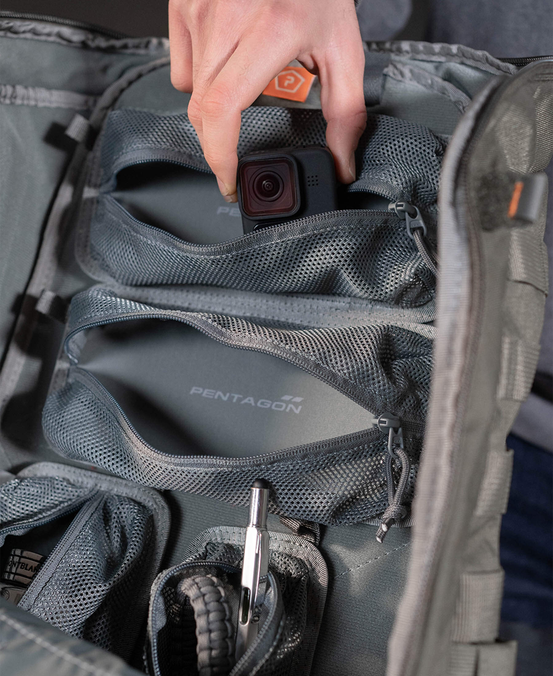 Produs Trinity Mesh Triple Pouch Cinder Grey Pentagon Tactical - Organizare Modulară și Siguranță Maximă