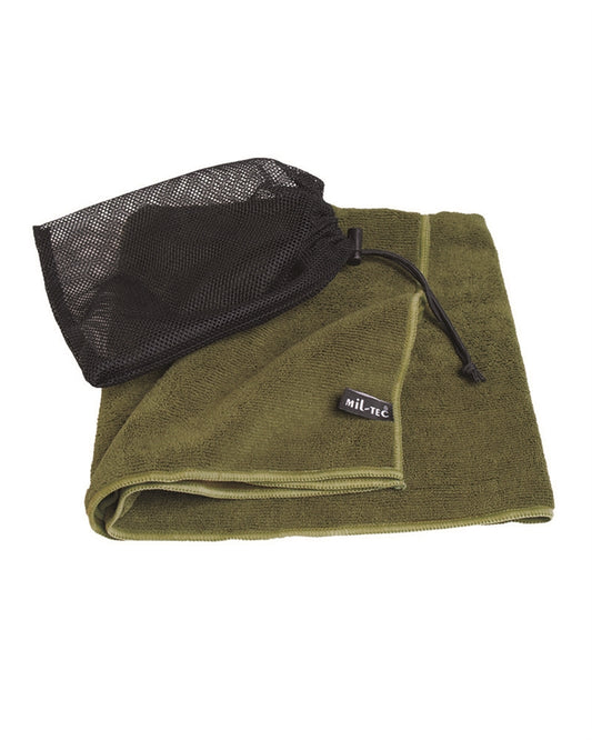 Prosop din Microfibră Mil-Tec – 100 x 50 cm, Uscare Rapidă, Oliv