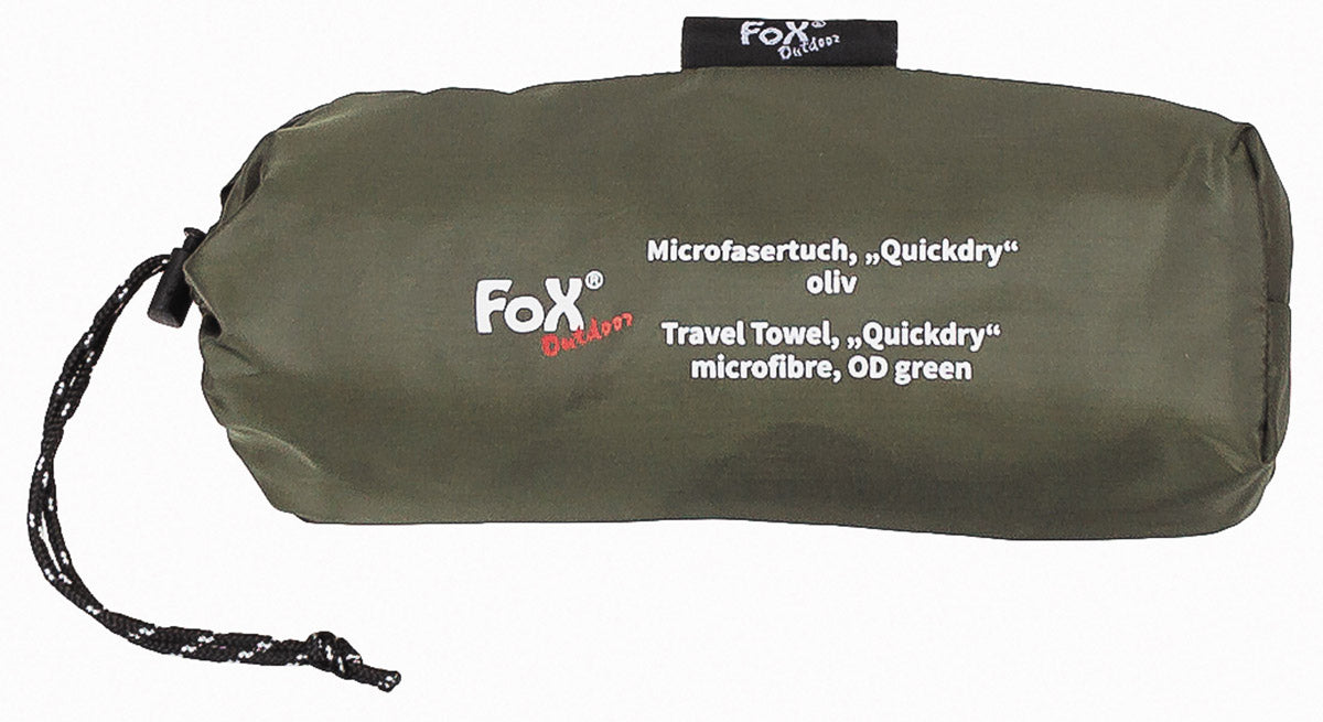 Prosop Microfibră Quickdry Oliv FoxOutdoor - Uscare Rapidă, Ușor
