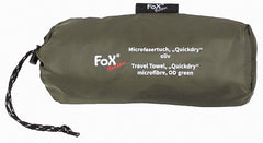 Prosop Microfibră Quickdry Oliv FoxOutdoor - Uscare Rapidă, Ușor