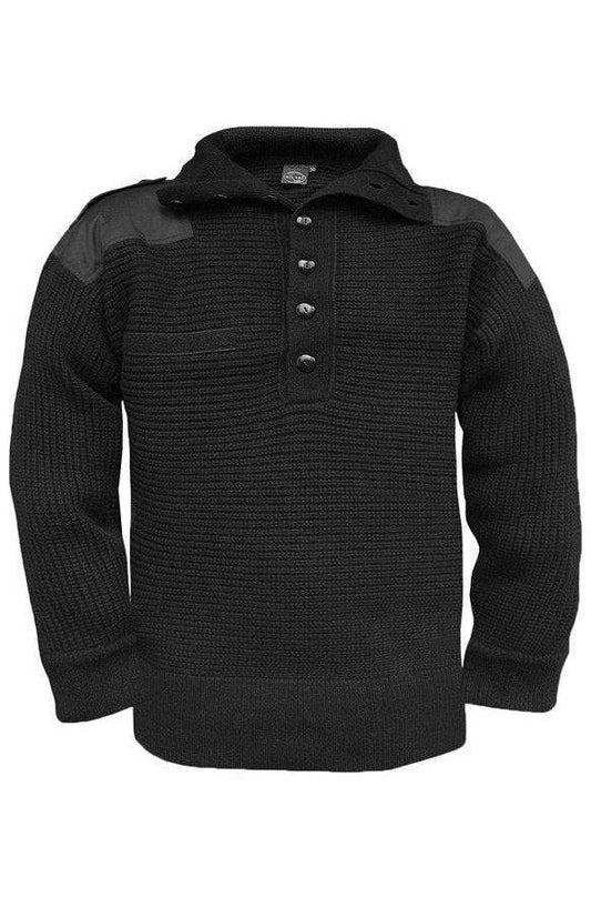 Pulover Lână Austriac Negru Tip Alpin – Design Militar Clasic și Căldură Naturală