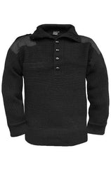 Pulover Lână Austriac Negru Tip Alpin – Design Militar Clasic și Căldură Naturală