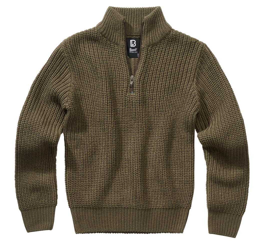 Pulover Marine Troyer Olive Copii Brandit - Caldura si Rezistenta