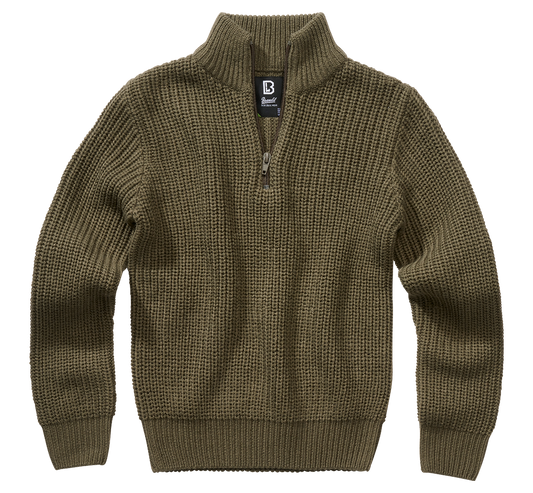 Pulover Marine Troyer Olive Copii Brandit - Caldura si Rezistenta