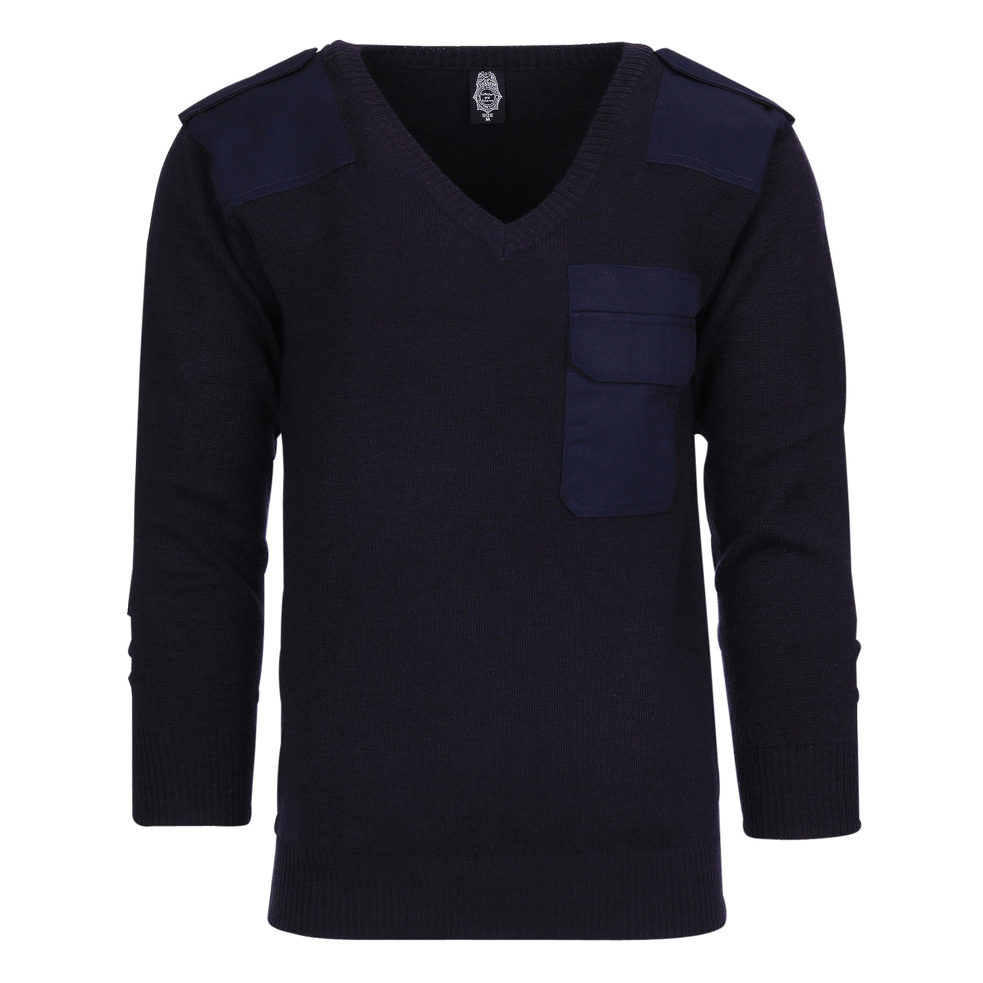 Pulover V-gât 50% Lână Albastru - Durabilitate și Stil Tactic