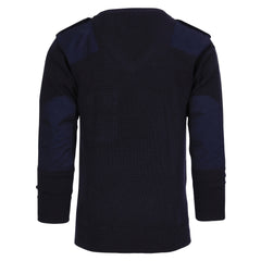 Pulover V-gât 50% Lână Albastru - Durabilitate și Stil Tactic