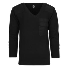 Pulover V-Neck 50% Lână Negru - Confort Tactic & Prezență Impecabilă