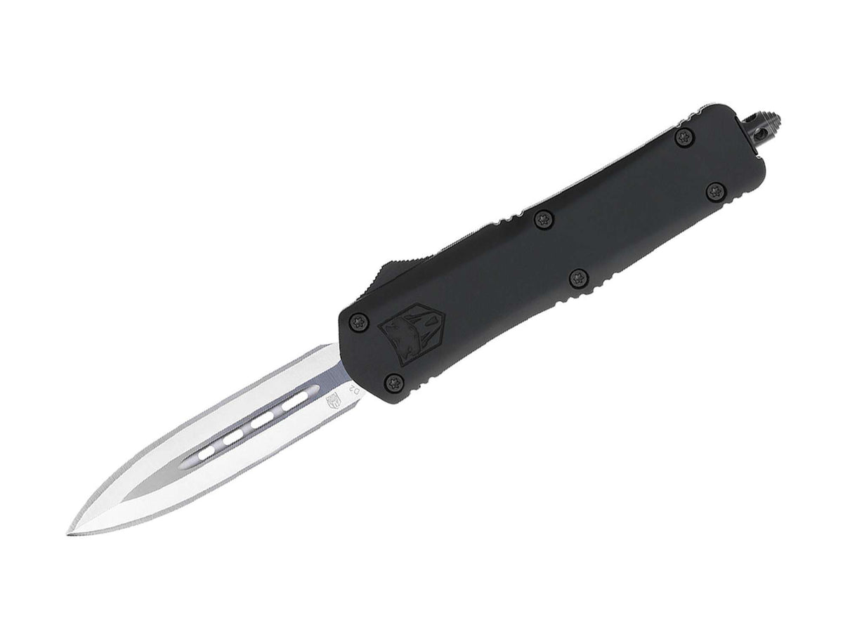 Pumnal Medium FS-3 Black Dagger Not Serrated CobraTec- Lamă D2, Mâner Aluminiu