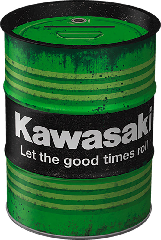 Pușculiță Butoi Metalic Kawasaki - Decor Moto Unic