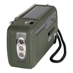 Radio Supraviețuire cu Manivelă și Panou Solar Fosco SW1/SW2/FM/AM – Lanternă LED, Powerbank, Alarmă SOS