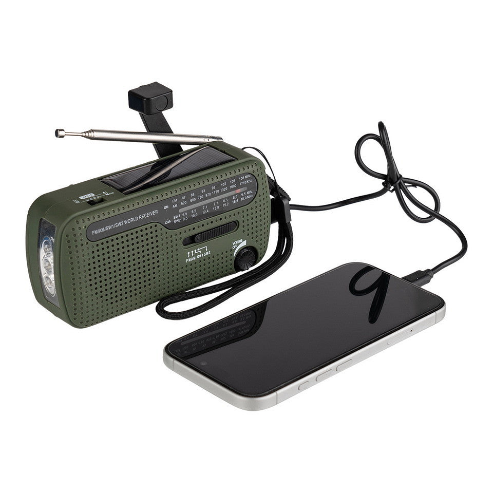 Radio Supraviețuire Fosco cu Manivelă și Solar – FM/AM/SW