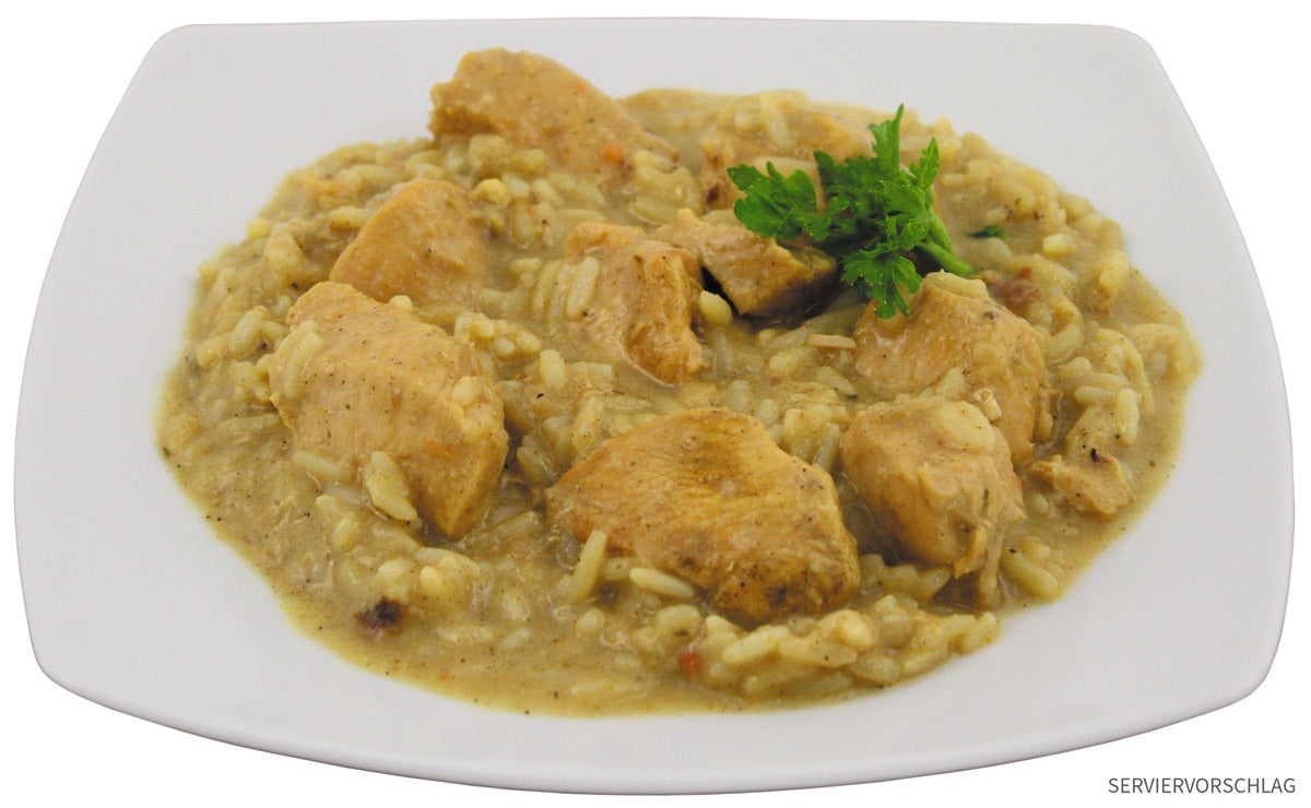 Ratie Alimentara Pui Curry cu Orez MFH - 400g, Fara Conservanti